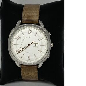 Fossil FTW1200 Women's Sand Leather White Analog Dial Hybrid Smartwatch XX642